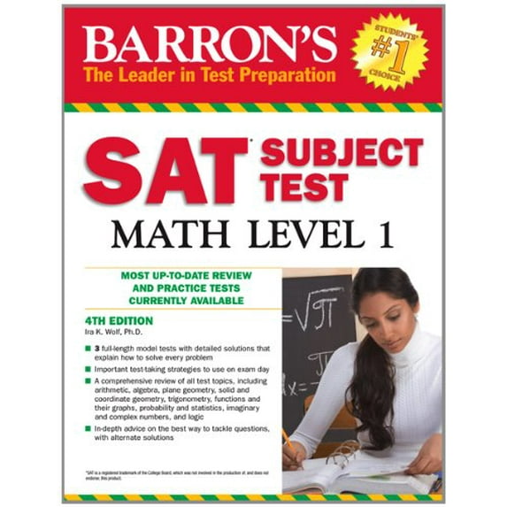 Pre-Owned Barron's SAT Subject Test Math Level 1 (Paperback) 1438000308 9781438000305