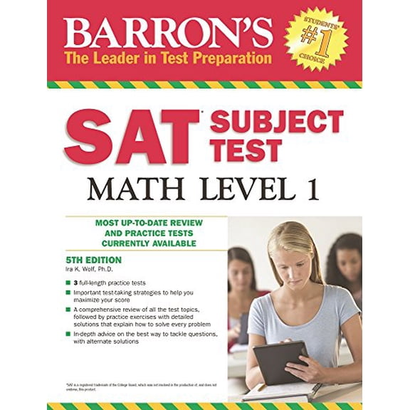 Pre-Owned Barron's SAT Subject Test Math Level 1 (Paperback) 1438003684 9781438003689