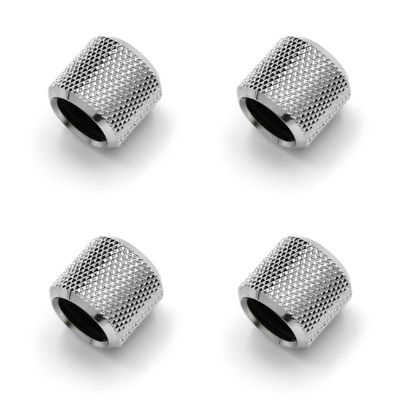 Barrow 12mm Hard Tubing Extender Fitting, Silver Shiny, 4-pack