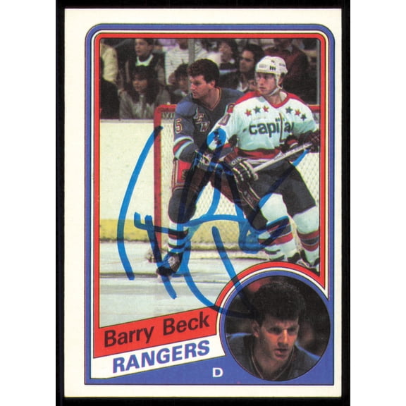 Barry Beck Autographed 1984-85 Topps Card #105 New York Rangers SKU #255007