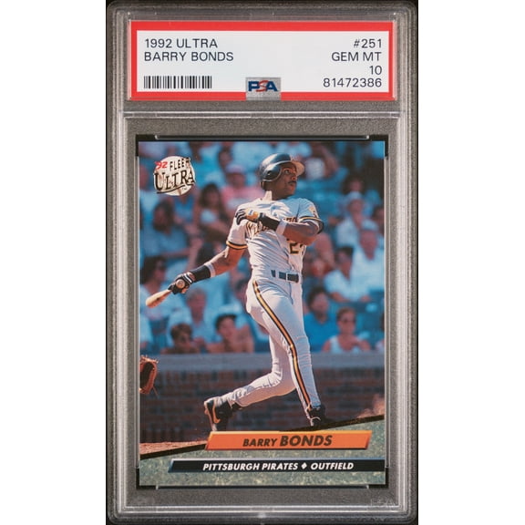 Barry Bonds 1992 Fleer Ultra Baseball Card #251 Graded PSA 10