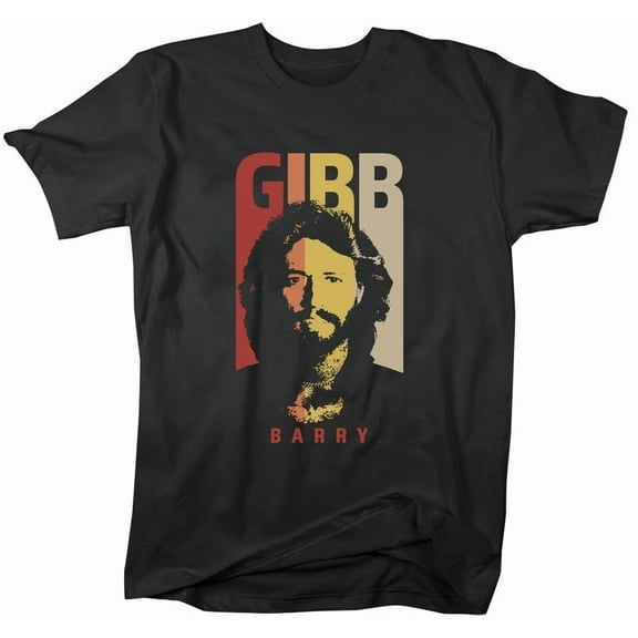 Barry Gibb Bee Gees T-shirt Black Short Sleeve All Sizes S to 5XL HY056