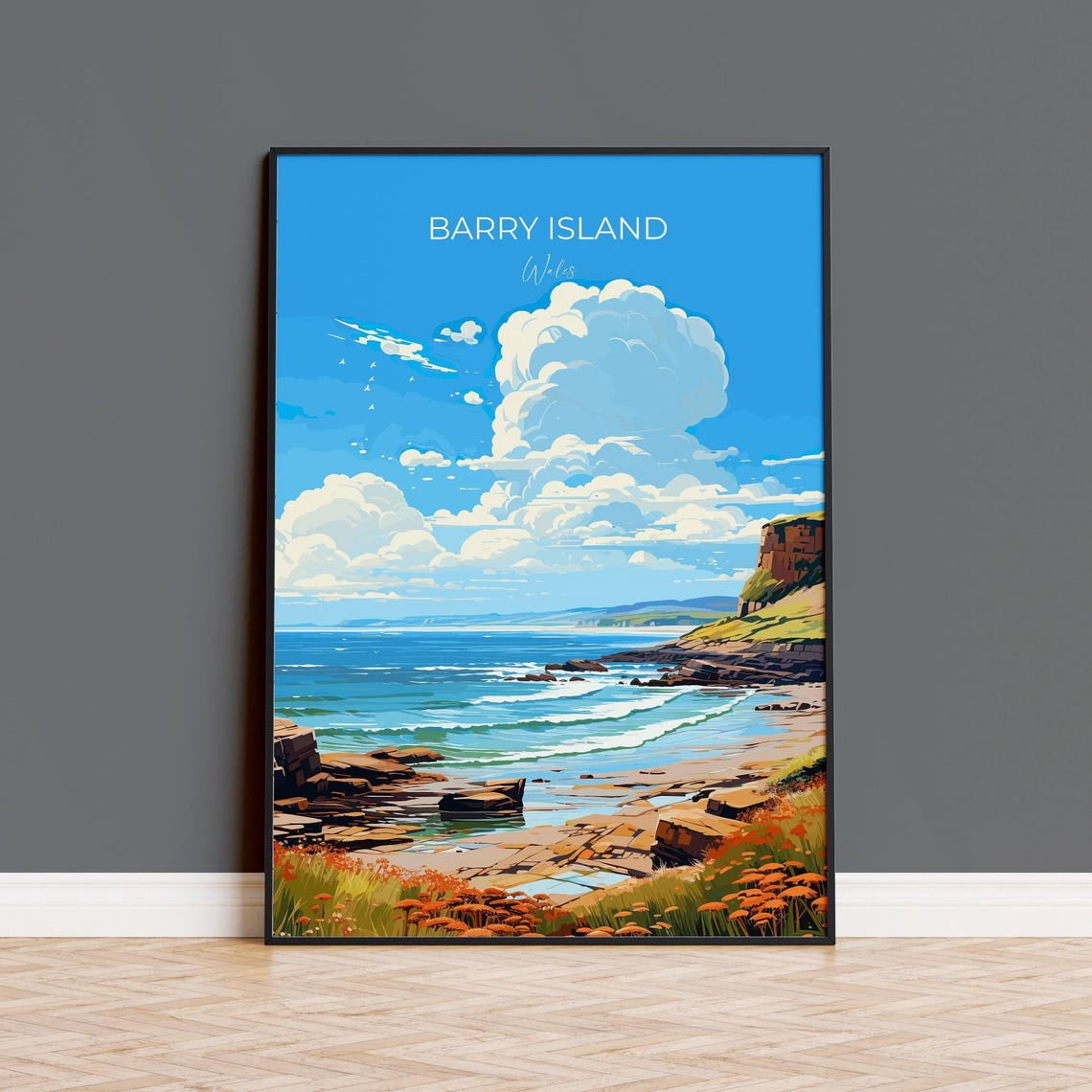 Islander Sliipper Barry Island Travel Poster, Wales, Welsh, Travel Inspired Home, Office ...