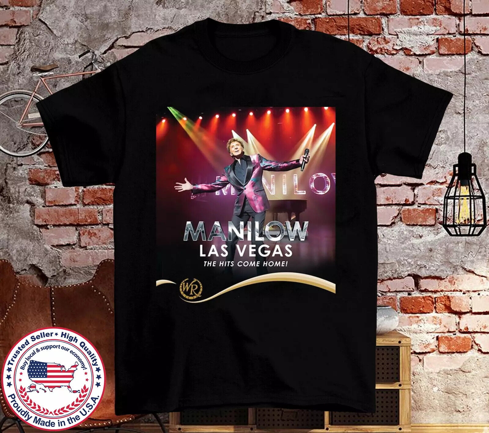 Barry Manilow Las Vegas The Hits Come Home T Shirt Full Size S5XL