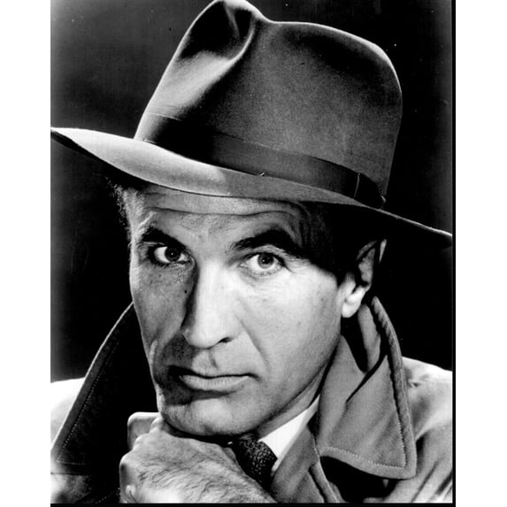 Barry Morse Close Up In Trench Coat And Hat Black And White Photo Print (8 x 10) - Item # MVM73113