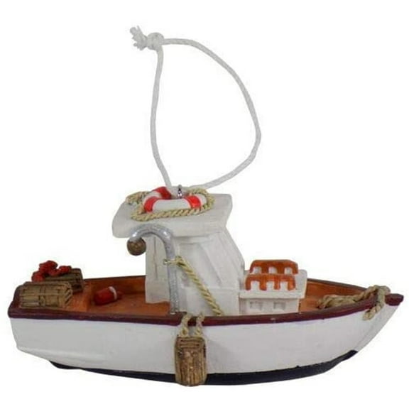 Barry Owens BV808 Lobster Boat Resin Hanging Ornament, 4 Inches