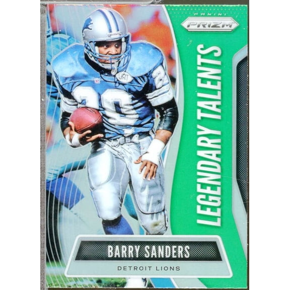 Barry Sanders Card 2019 Panini Prizm Legendary Talents Prizms Green #3