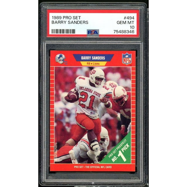 Barry Sanders Rookie Card 1989 Pro Set 494 PSA 10