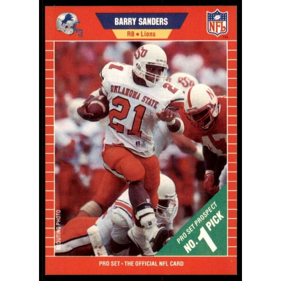 Barry Sanders Rookie Card 1989 Pro Set #494