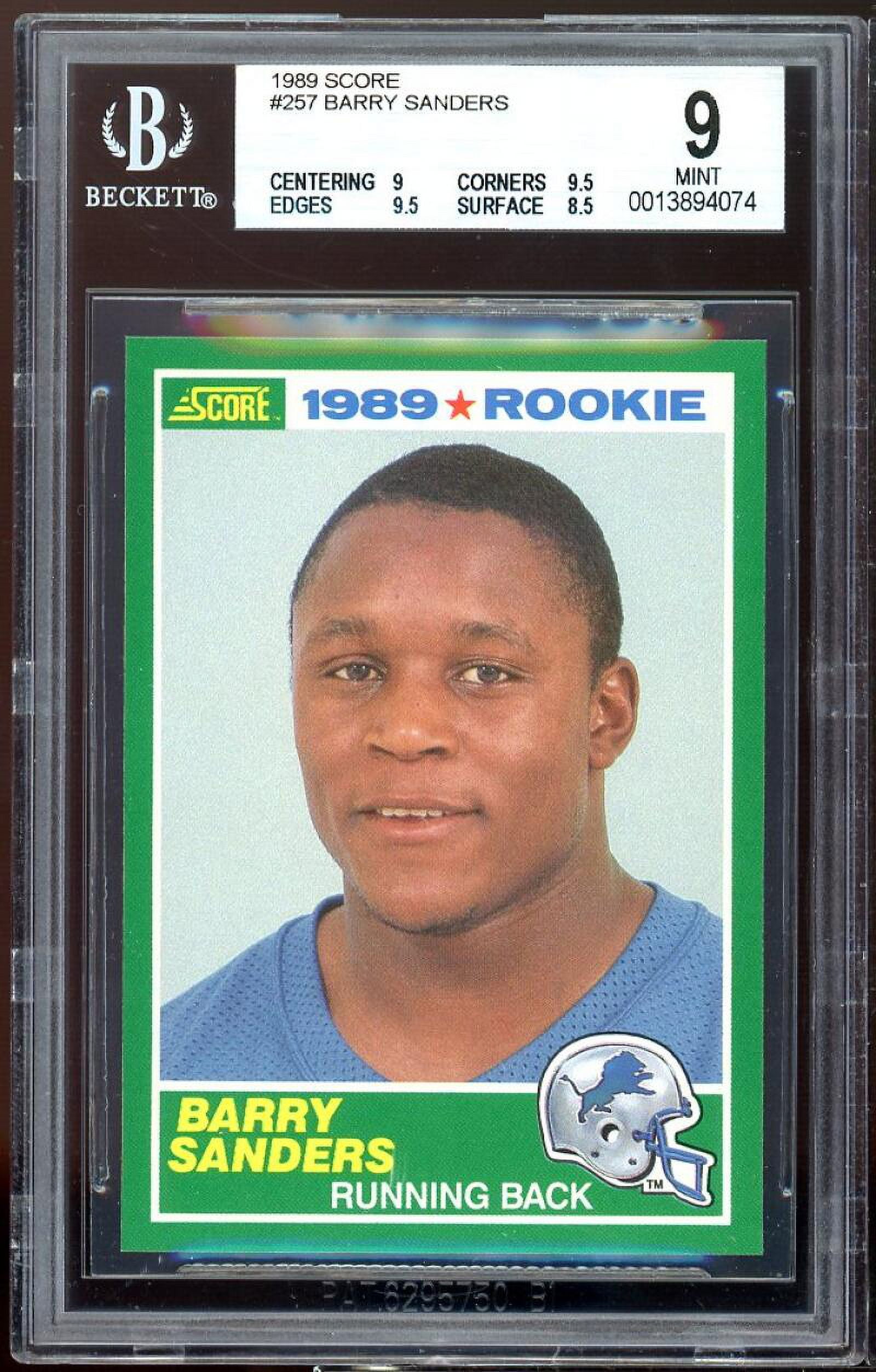 Barry Sanders Rookie Card 1989 Score 257 BGS 9 (9 9.5 9.5 8.5