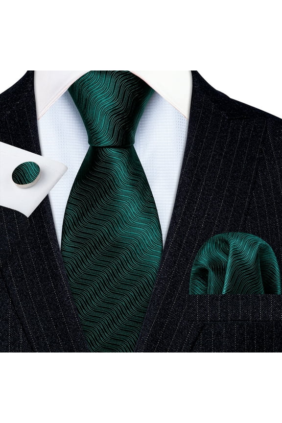 Barry.Wang Classic Ties for Men Formal Business Wedding Solid Paisley Necktie Set