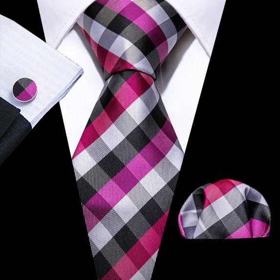 Barry.Wang Classic Ties for Men Formal Business Wedding Solid Paisley Necktie Set