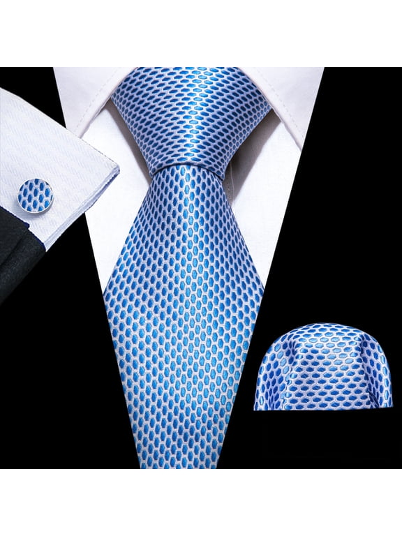 Barry.Wang Classic Ties for Men Formal Business Wedding Solid Paisley Necktie Set
