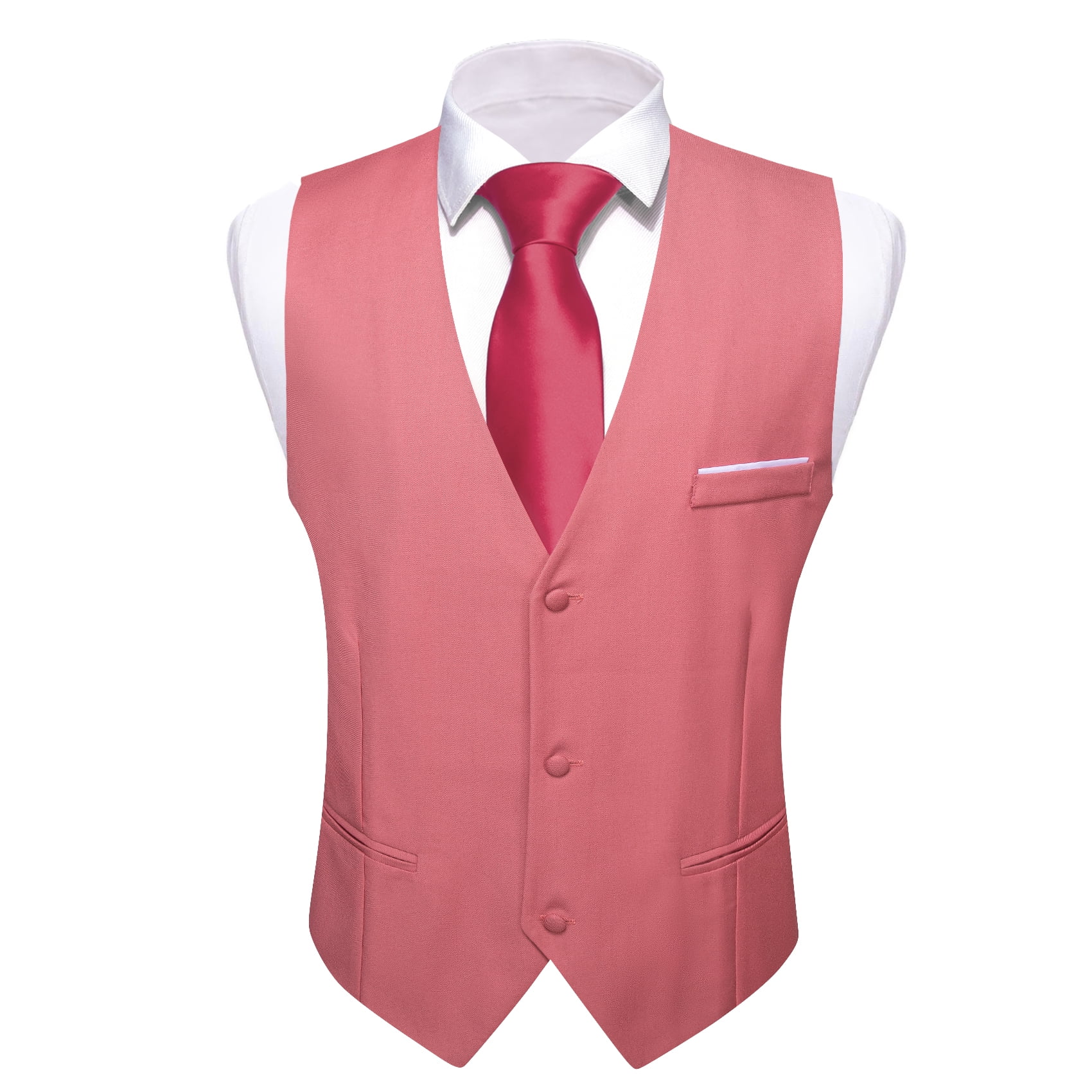 CORAL XS to 6XL Paisley Tuxedo Suit Dress Vest Waistcoat