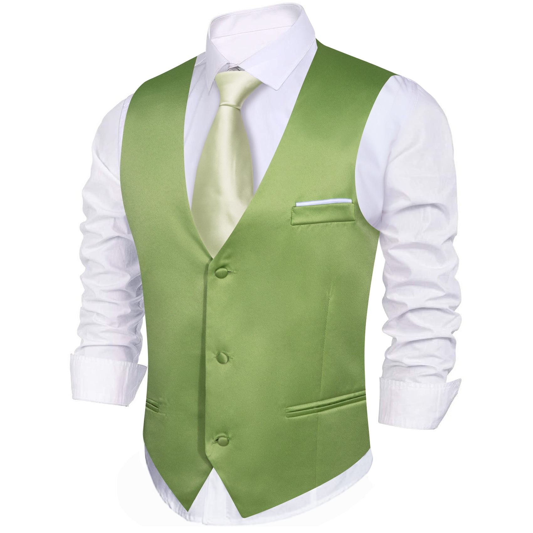 green emerald velvet dress Lime Green Paisley Tuxedo Vest Set Small (Chest Width 38in.) / Green