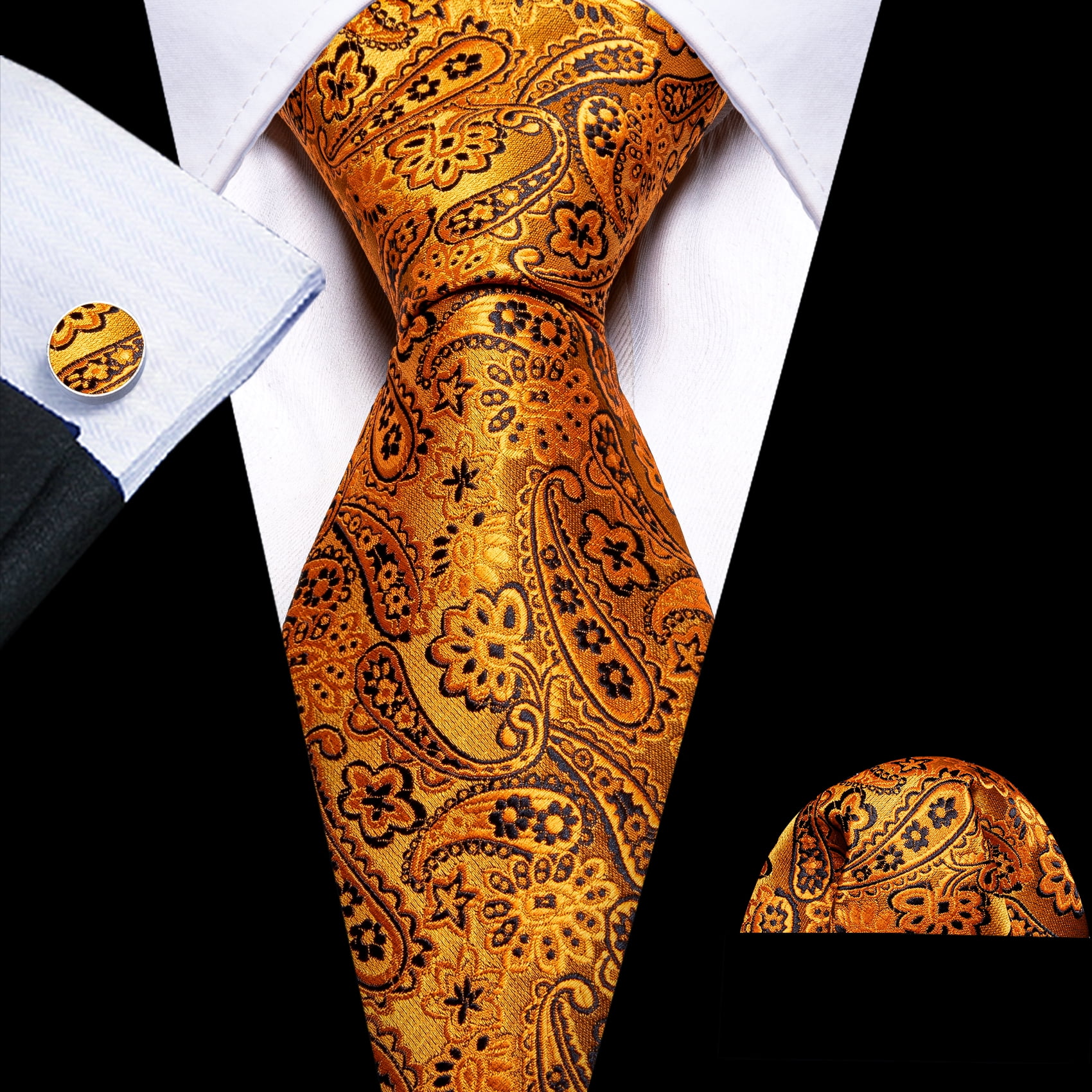 gold floral ties