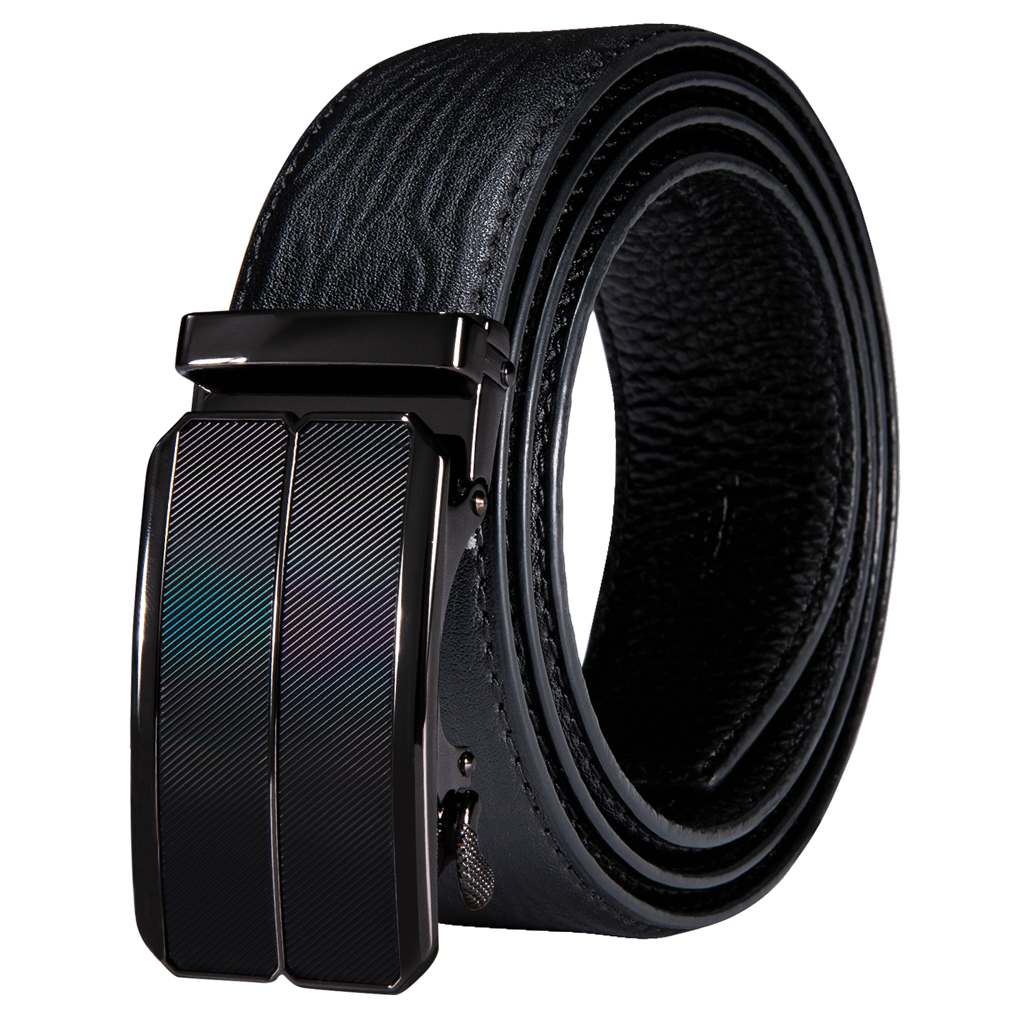 Barry.Wang Mens Ratchet Belt,Genuine Leather Belt With Automatic