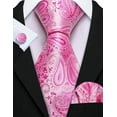 thumbnail image 1 of Barry.Wang Paisley Ties for Men Flower Silk Necktie Set with Handkerchief Cufflinks Wedding Party Business, 1 of 7