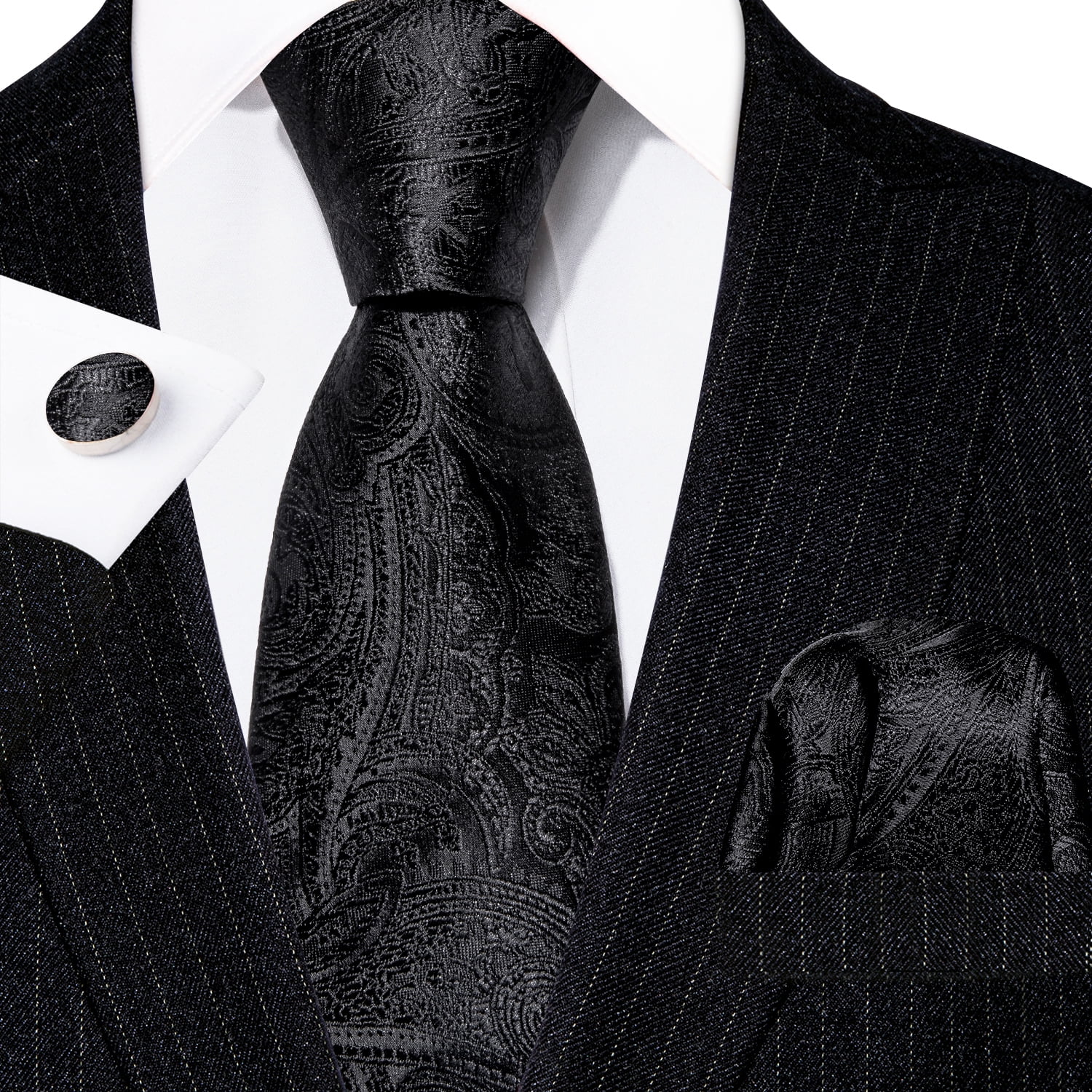 Solid Black Paisley