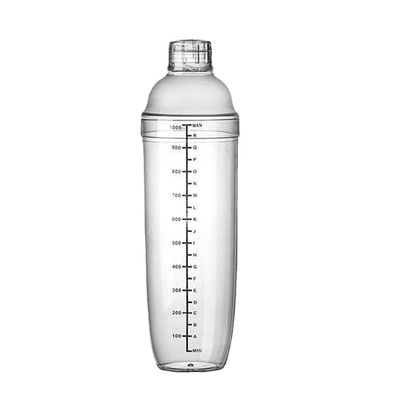 Bars for Home Plastic Cocktail Shaker with Measuring Scale, 25 cm Transparent ABS Mixing Tool for Wine and Drinks