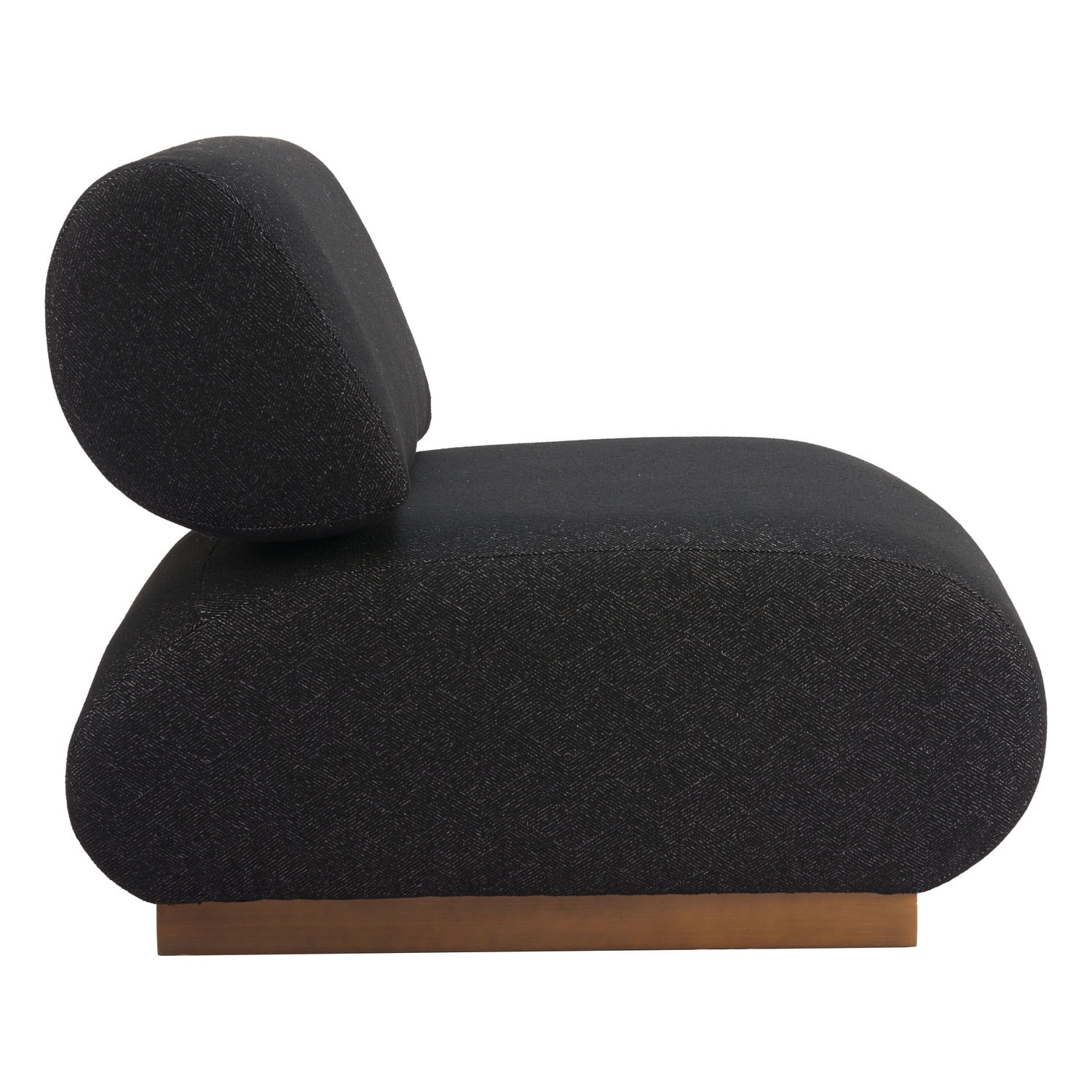 Barsa Black Bouclé Upholstered Accent Chair with Plywood Frame