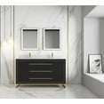 thumbnail image 1 of Barsalona 60" Double sink Vanity Dawn grey Finish , Golden Brass Hardware, 1 of 10