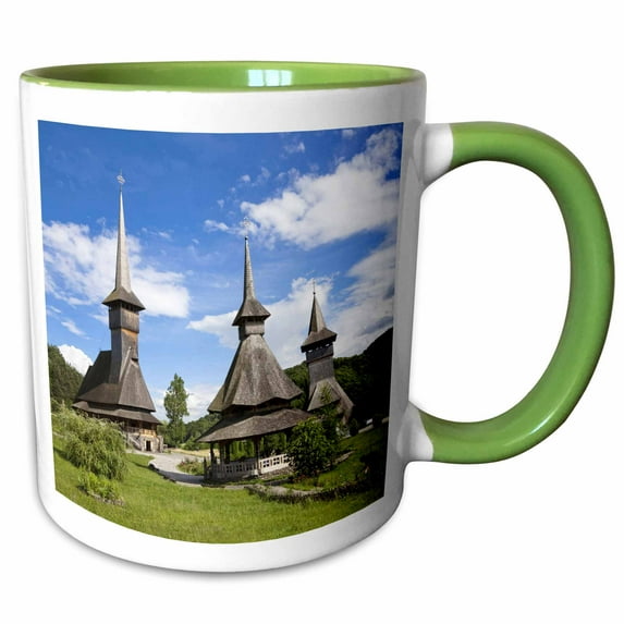 3drose, Barsana Monastery, 20th Century, Romania - Eu24 Mzw0207 - Martin Zwick, 11oz Two-tone Green Mug
