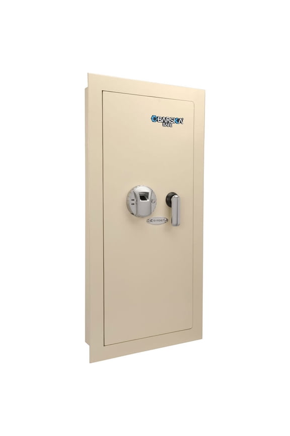 0.82 cu. ft. Large Biometric Wall Safe Biometric Fingerprint Scanner, AX12880 Beige