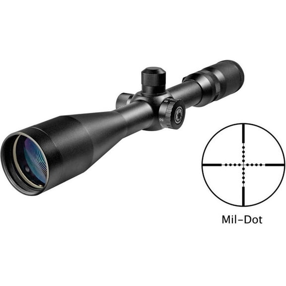 Barska 5-20x50mm Benchmark Riflescope with First Focal Plane Mil Dot Reticle and Side Parallax Focus, 30mm Tube, Matte Black