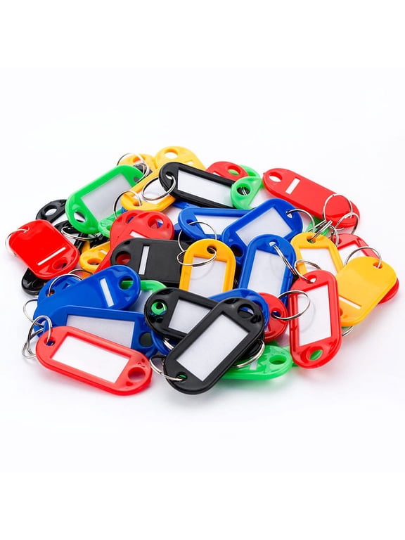 AF12496, 50 Assorted Key Tags, Color Coded with Window Insert
