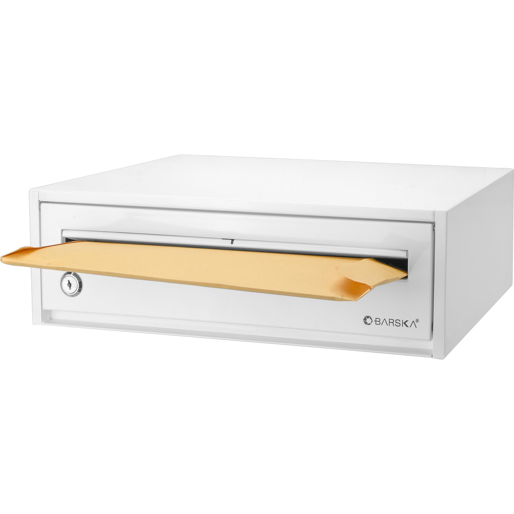 Barska CB13118 Key Lock Multi-Purpose Desktop Envelopes Cash Documents Suggestions Drop Box Organizer White 15.75" x 11" x 4.87" CA2