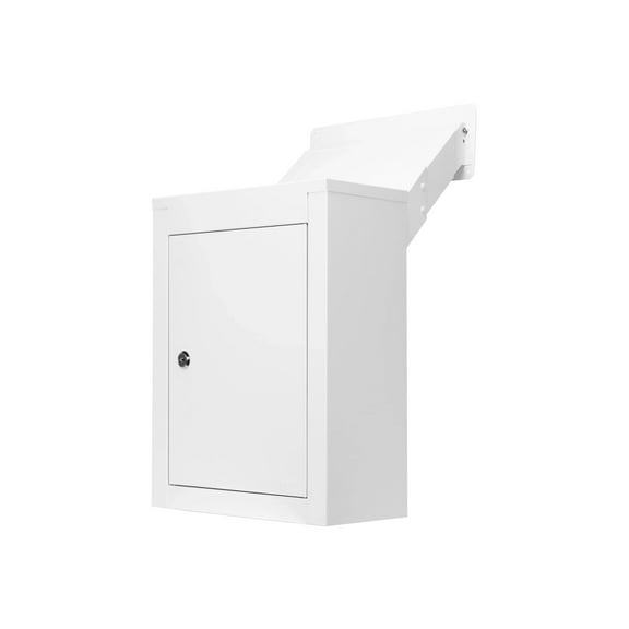 Barska Through-The-Wall Mail Slot Drop Box | Secure Locking Mailbox | Adjustable Chute