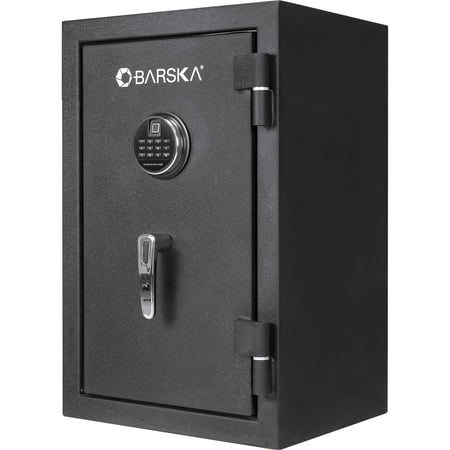 Barska - 2.02 Cu Ft Fireproof Biometric Safe with Fingerprint & Keypad Lock-with LED Light, Alarm, Dual Access - Black