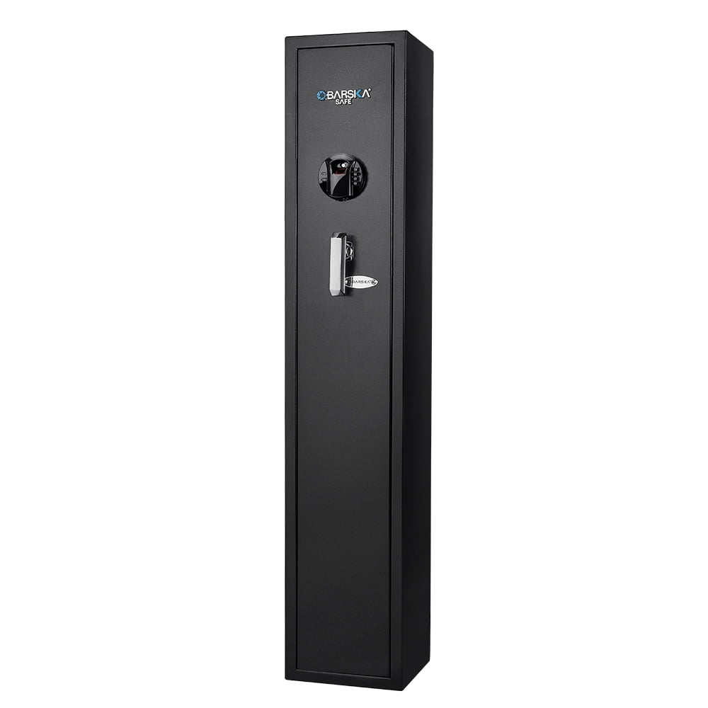 Barska HQ800 Biometric Keypad Rifle Safe, 4 Position Rack, 66 lbs