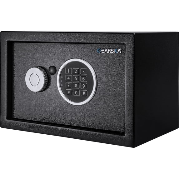 Barska Home & Office Steel Security Safe Compact Digital Keypad Lock Box with Deadbolts 0.41 Cubic Feet