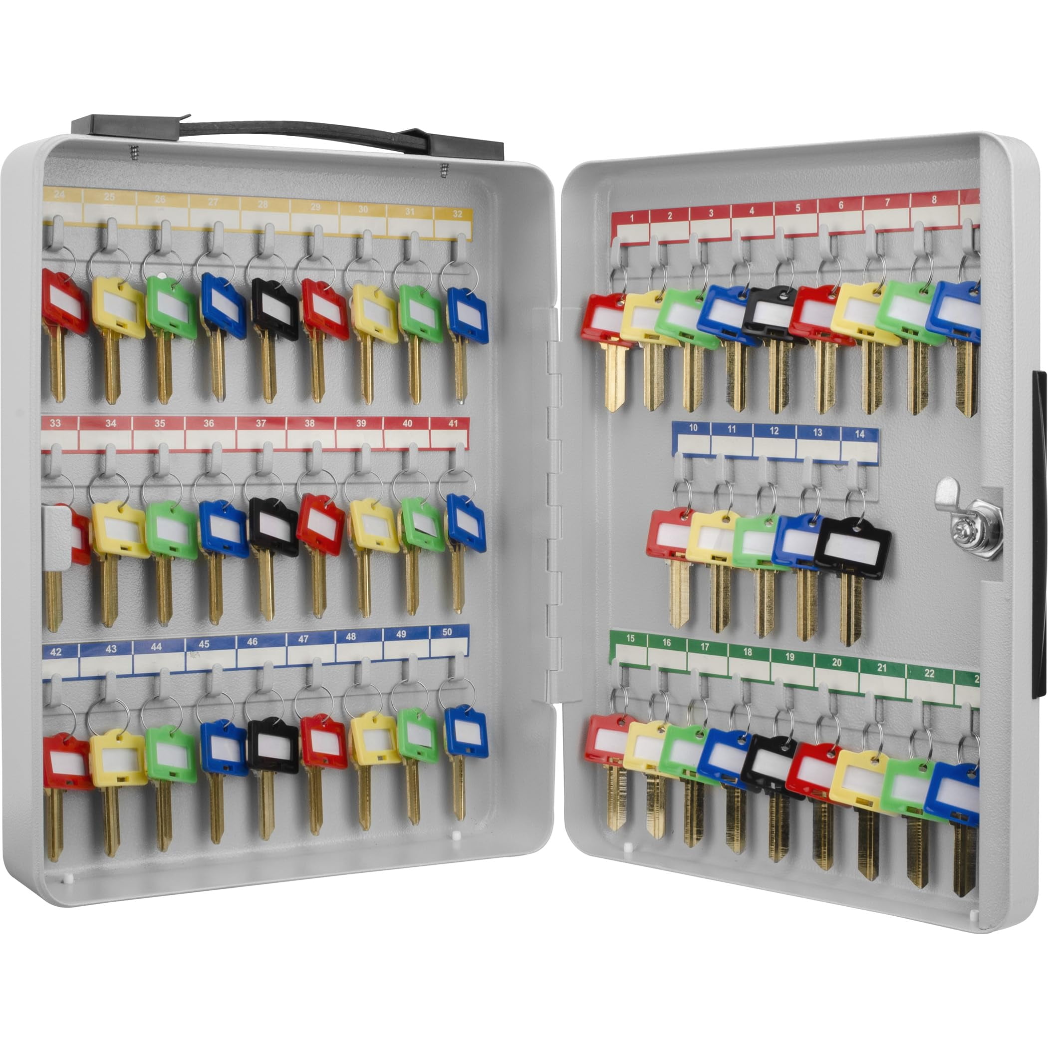 Barska Key Lock Key Cabinet Lock Box with Numbered Hooks and Tags - 50 POSITION - PORTABLE CA2