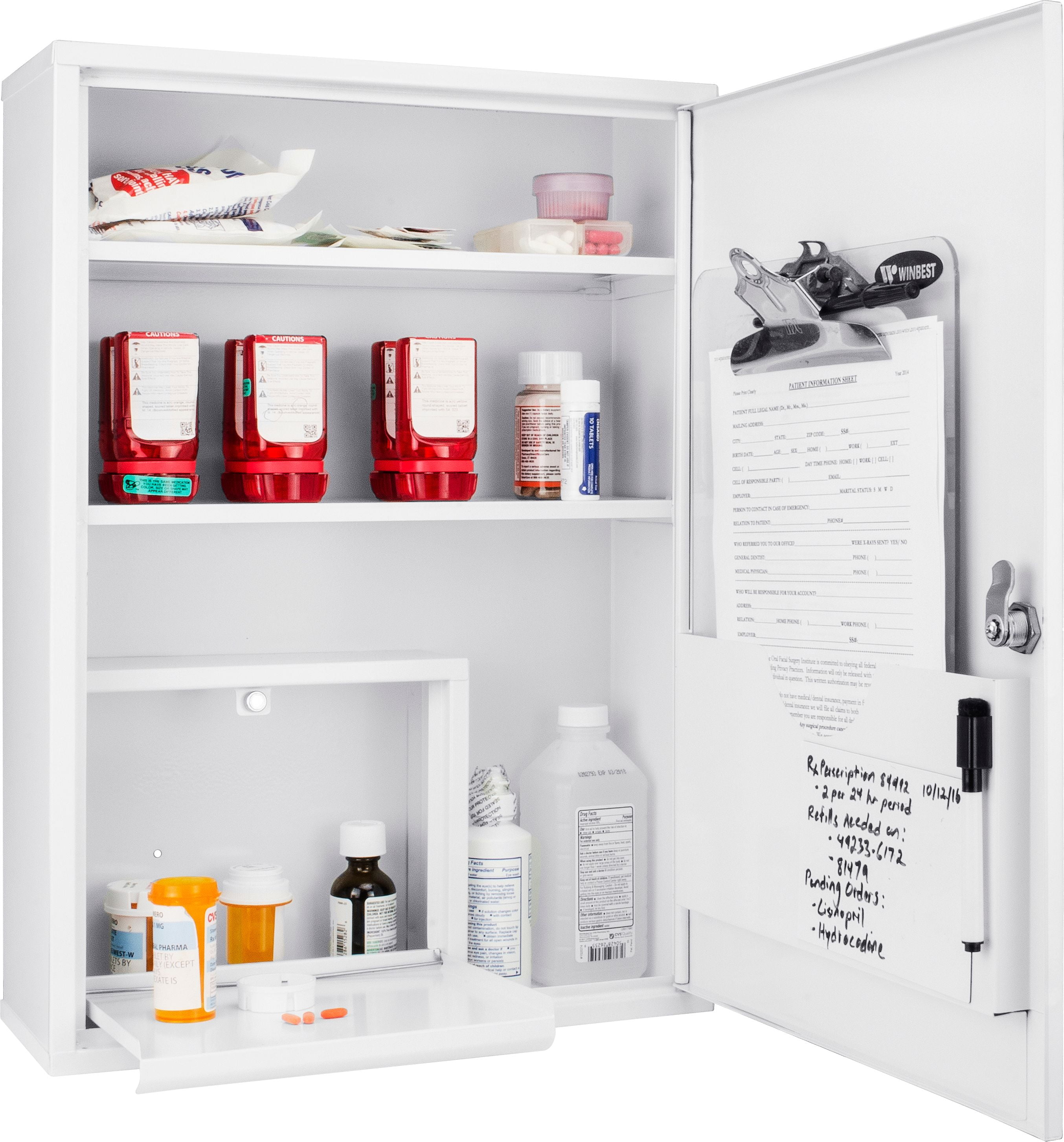 Barska Metal Medicine Cabinet with Multiple Internal Shelves, Large 