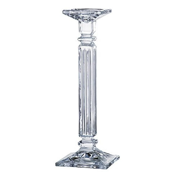 Barski - Beautiful Crystaline - Candlestick - Specially Designed to Hold a Taper or Votive or Pillar - 14" H - Made in Europe