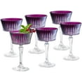 thumbnail image 1 of Barski Colored Champagne Coupe Glasses - Amethyst Cocktail Coupe Glass, Stemmed Martini Glassware, Can be used for Dessert, Ice Cream - Amethyst - Set of 6 - Gift Ready - 8.7 oz., Made in Europe, 1 of 1