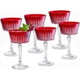 thumbnail image 1 of Barski - Colored Champagne Coupe Glasses - Ruby Red Cocktail Coupe Glass, Stemmed Martini Glassware, Can be used for Dessert, Ice Cream - Ruby Red - Set of 6 - Gift Ready - 8.7 oz., Made in Europe, 1 of 1