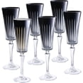 thumbnail image 1 of Barski Colored Champagne Flute Glasses Black Toasting Champagne Flute Glass - Wedding or Anniversary Flutes - Set of 6 - Gift Ready Colored Glasses - Black - 7 oz Made in Europe, 1 of 1