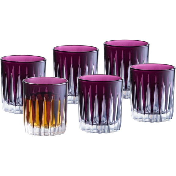 Barski Colored Shot Glass - Amethyst Liquor Glasses - Set of 6 Elegant Colored Shot Glassware - Use for Vodka, Tequila, Whiskey, Bourbon, Spirits & Liquors - Each Glass is 2.6 oz., Made in Europe