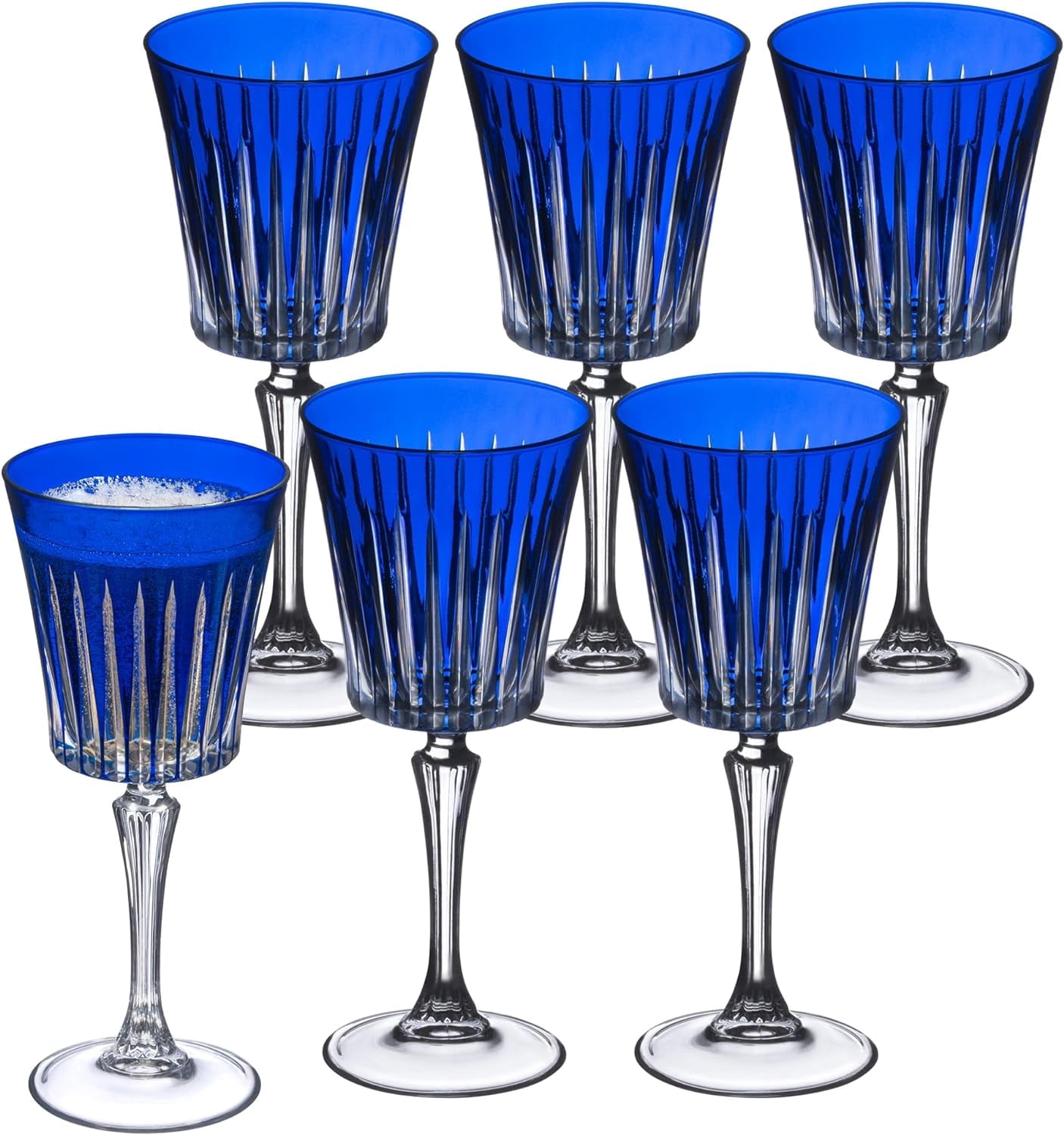 Barski European Colored Wine Glasses - Set of 6 - Elegant Glassware ...