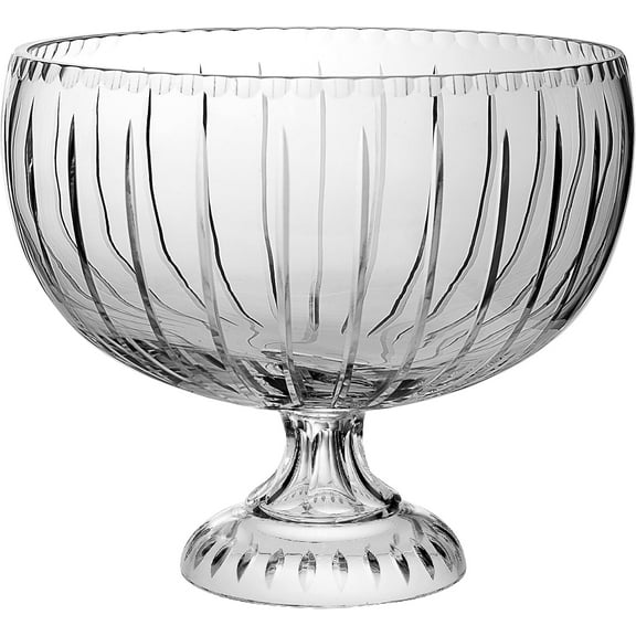 Barski Handmade European Crystal Footed Centerpiece Bowl Large Clear 12" Diameter Punch Bowl 270 oz (8.5 Quarts) Made in Europe