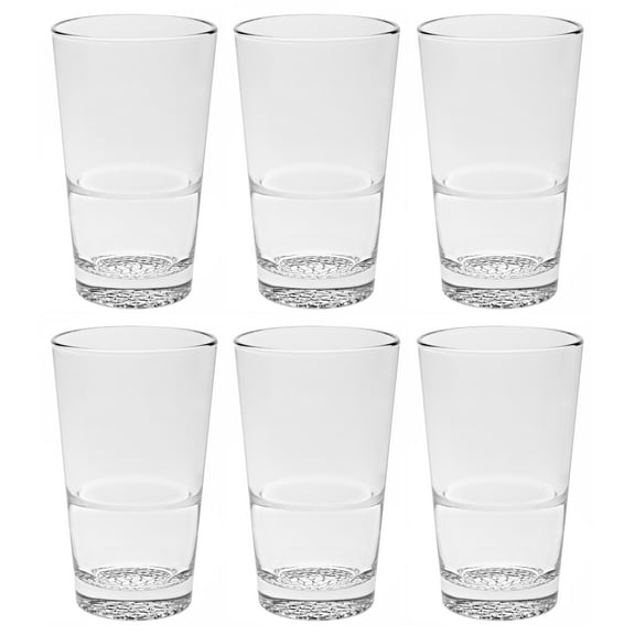 Barski - European - High Quality Glass - Hiball - Stackable - Won't Get Stuck - Artistically Designed - 14.2oz. - Set of 6 - Made in Europe