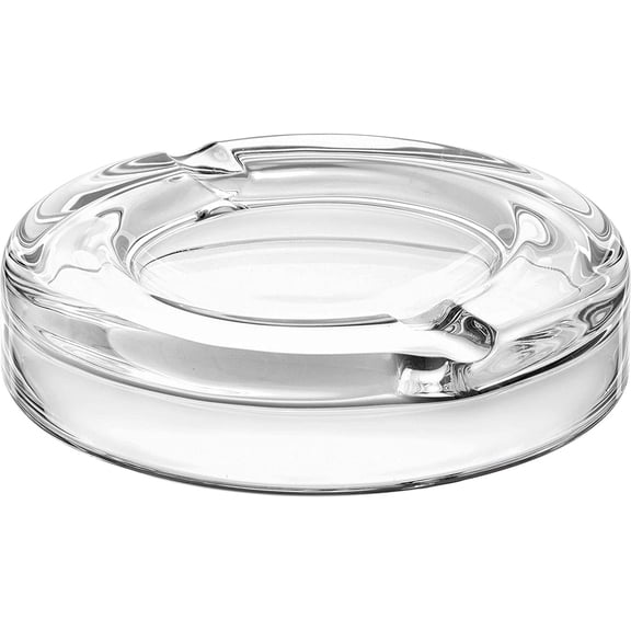 Barski - European Quality - Beautiful Thick Glass - Ashtray - Tabletop Cigarette/Cigar Ashtray - Desktop Ash Holder for Smokers - 7.2" Diameter - Made in Europe