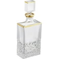 thumbnail image 1 of Barski - European Quality - Crystal - Whiskey - Liquor - Rectangular Shaped - Decanter - Raindrop Design with Frosted Border and Gold Rim - 25 oz. - 12" Height - Made in Europe, 1 of 1