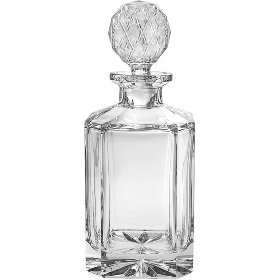Barski - European Quality - Crystal - Whiskey - Liquor - Square Shaped - Decanter - Classic Clear - 30 oz. - 10" Height - Made in Europe