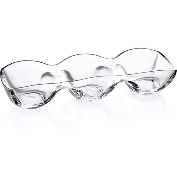 Barski - European Quality - Glass - 3 Sectional - Relish Dish - 15" Long - Made in Europe