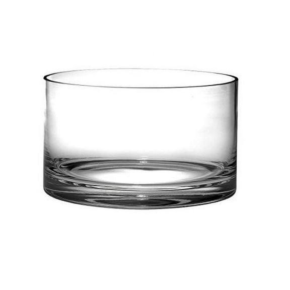 Barski Handmade Glass Salad Bowl  10" European Quality, Thick Straight-Sided Design, Elegant Serving Bowl for Tabletop Dcor